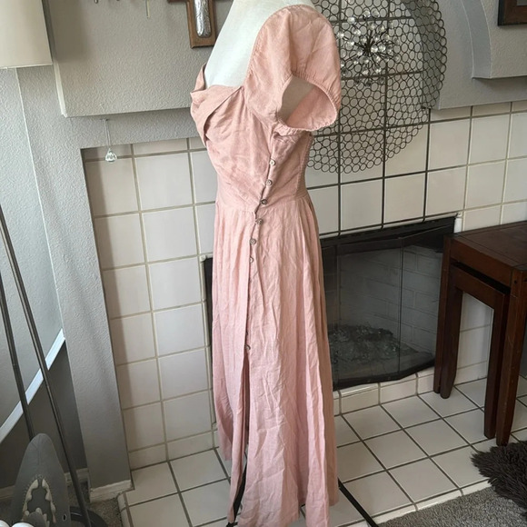 Free people cut out waist backless w/ wrap top small in a pinky peach color - Picture 10 of 12